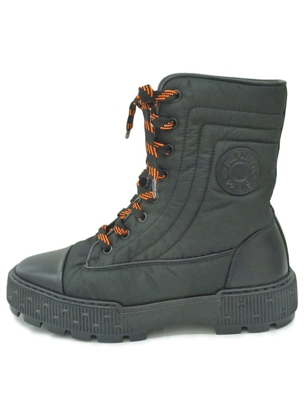 Hermes Short Boots Fresh Shoes 36.5 Black Nylon